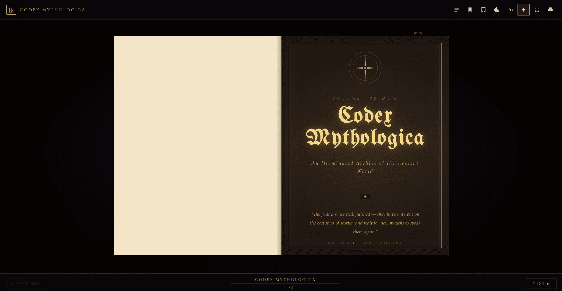 Codex Mythologica — cover spread